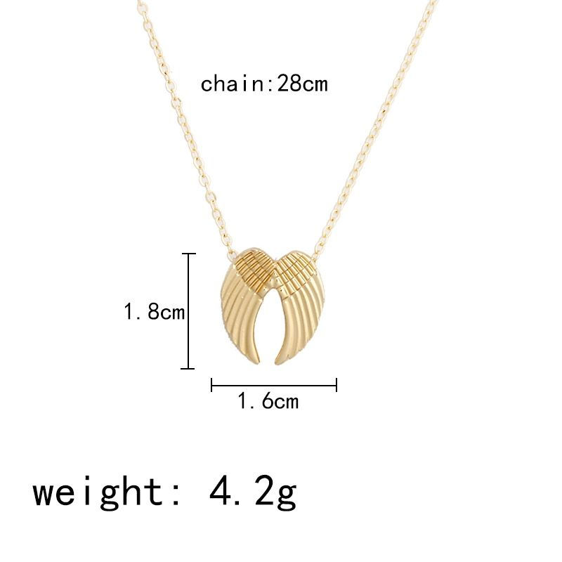Thumbnail: Guardian Wings Pendant - Chain Necklace, alloy angel wings on adjustable chain gold or silver
