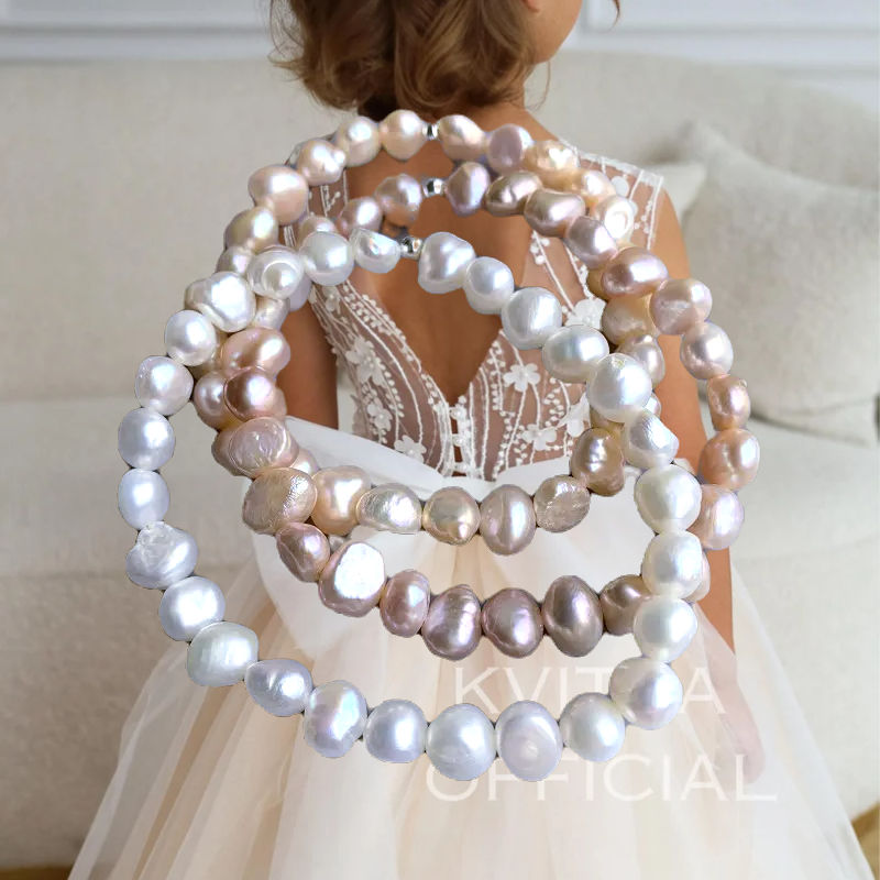 Baroque Pearl Grace Bracelet - Freshwater Strand of Kingdom Worth natural baroque pearls sterling silver