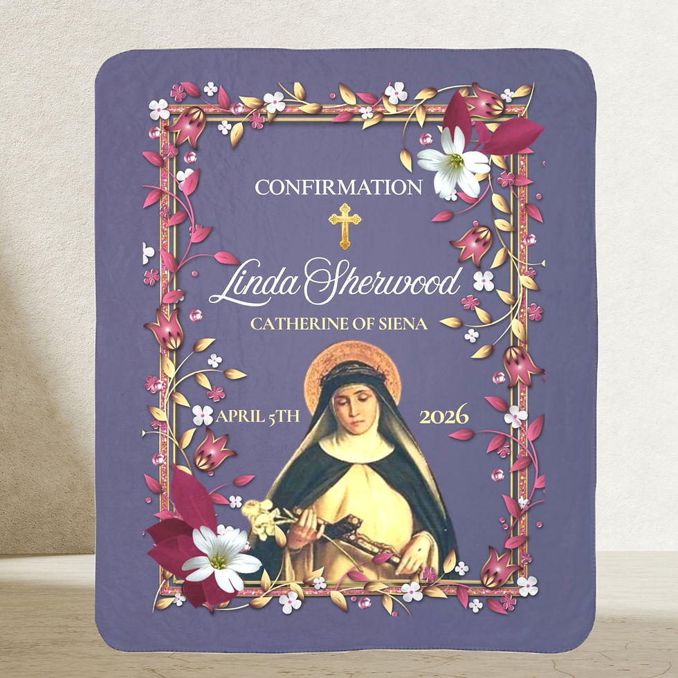 Thumbnail: Add Your Own Saint Fleece Sherpa Blanket - Personalized, soft fleece sherpa blanket with custom saint design, personalized na