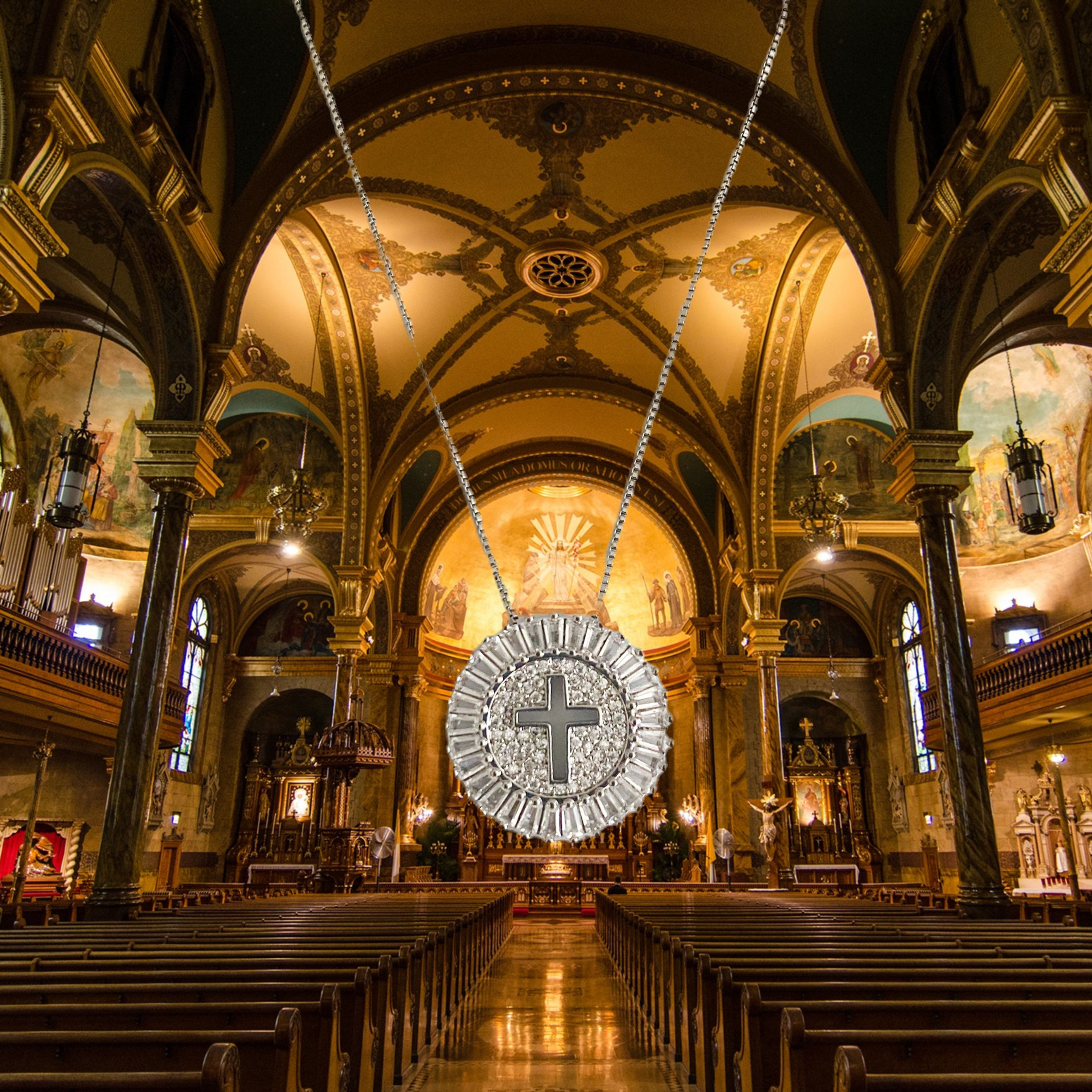 Shine Circle Cross Necklace