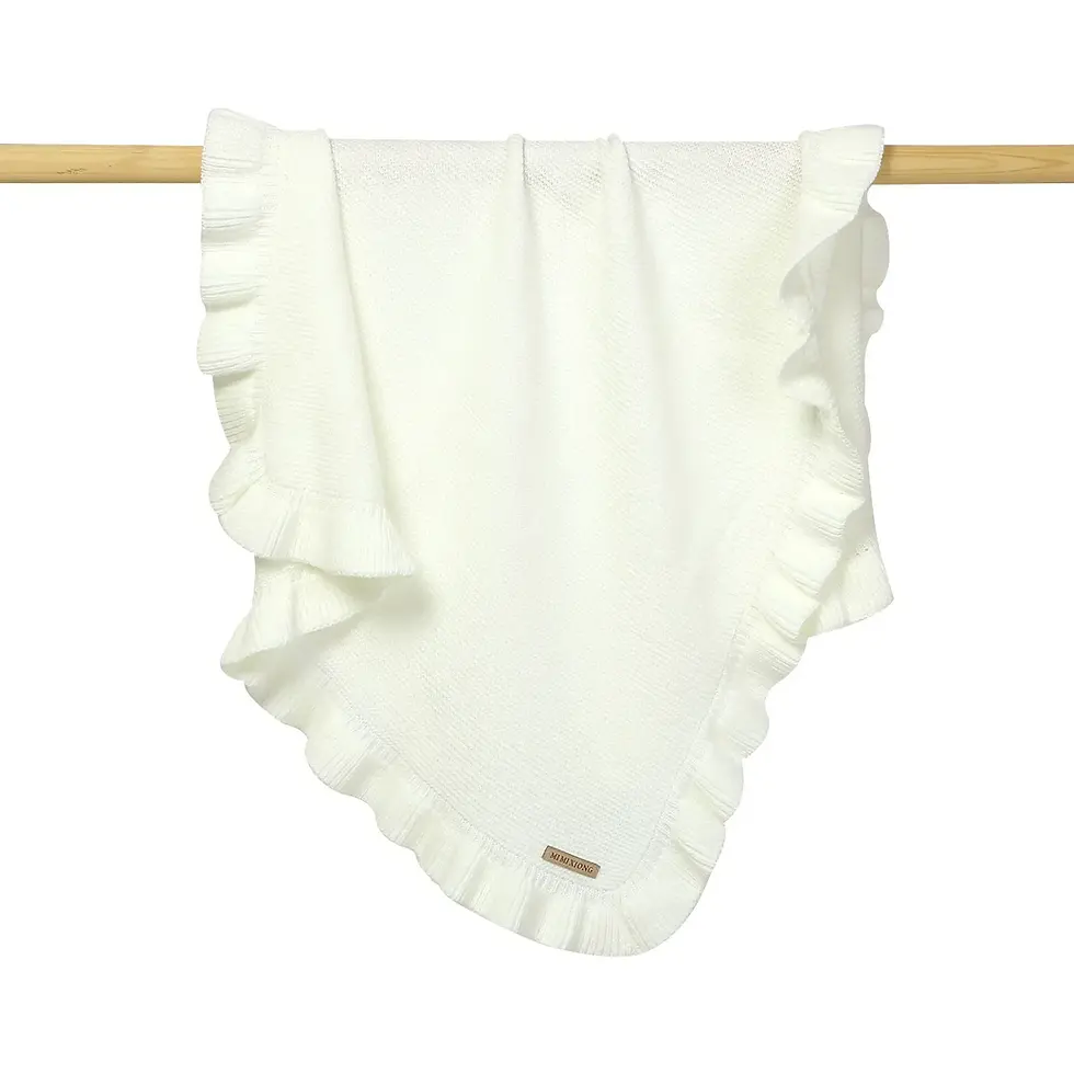 Thumbnail: Named Winter Guardian Blanket - Cotton Cover, personalized embroidered name cotton knit baby blanket winter