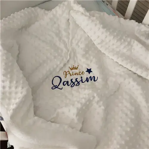 Thumbnail: Personalised Newborn Baby Blanket Set - Soft Fleece