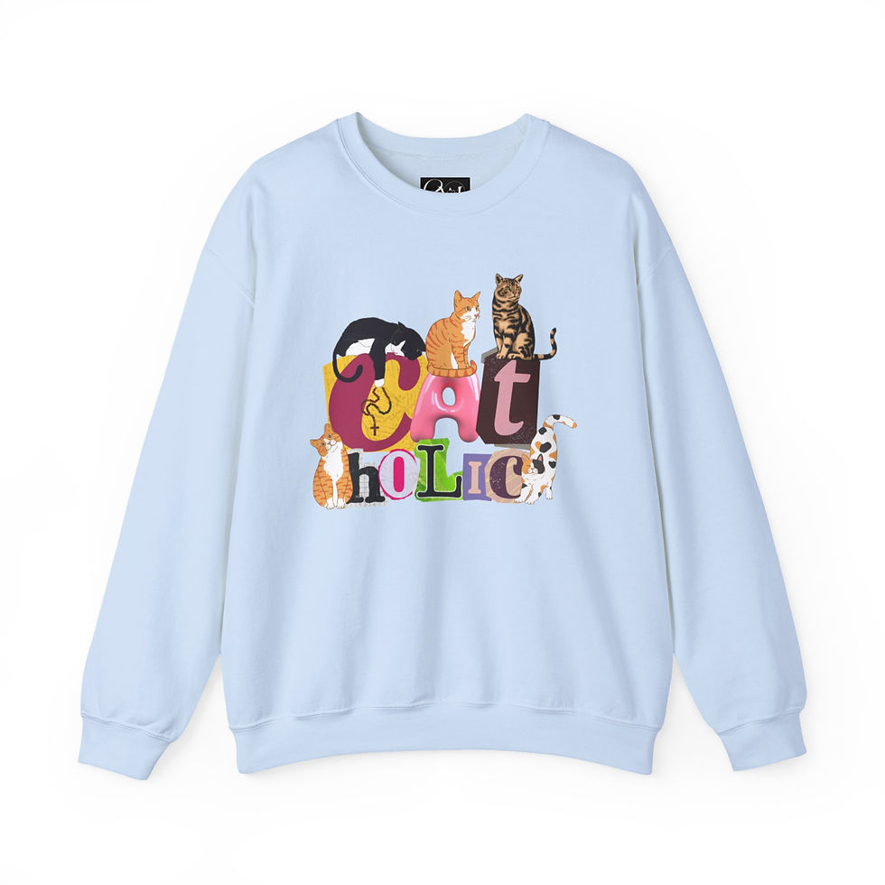 Thumbnail: "CAT-holic" Cozy Heavy Blend™ Crewneck Sweatshirt