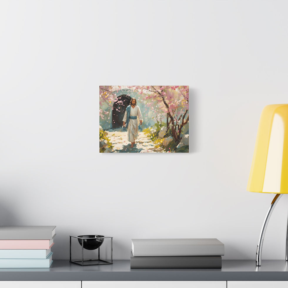 Thumbnail: Stretched Canvas: Jesus Amid Spring Blossoms Peace