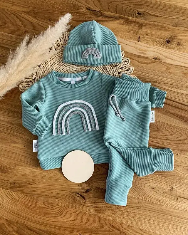 Conjunto, algodón, para bebé recién nacido, niña - niño, otoño, 2 piezas,
