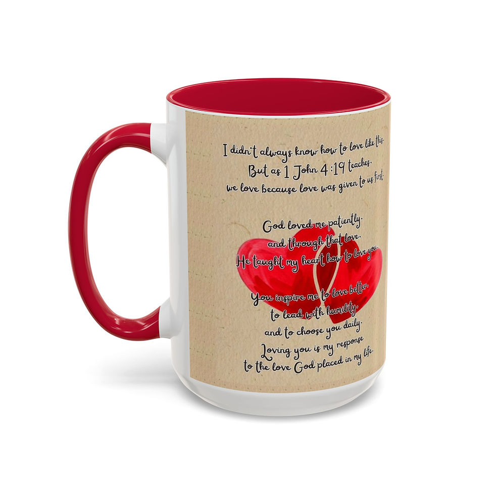 Thumbnail: Valentines Colorful Mugs (11oz, 15oz) — Faithful Heart Gifts, glossy ceramic mug with vibrant accent colors and handle for jo