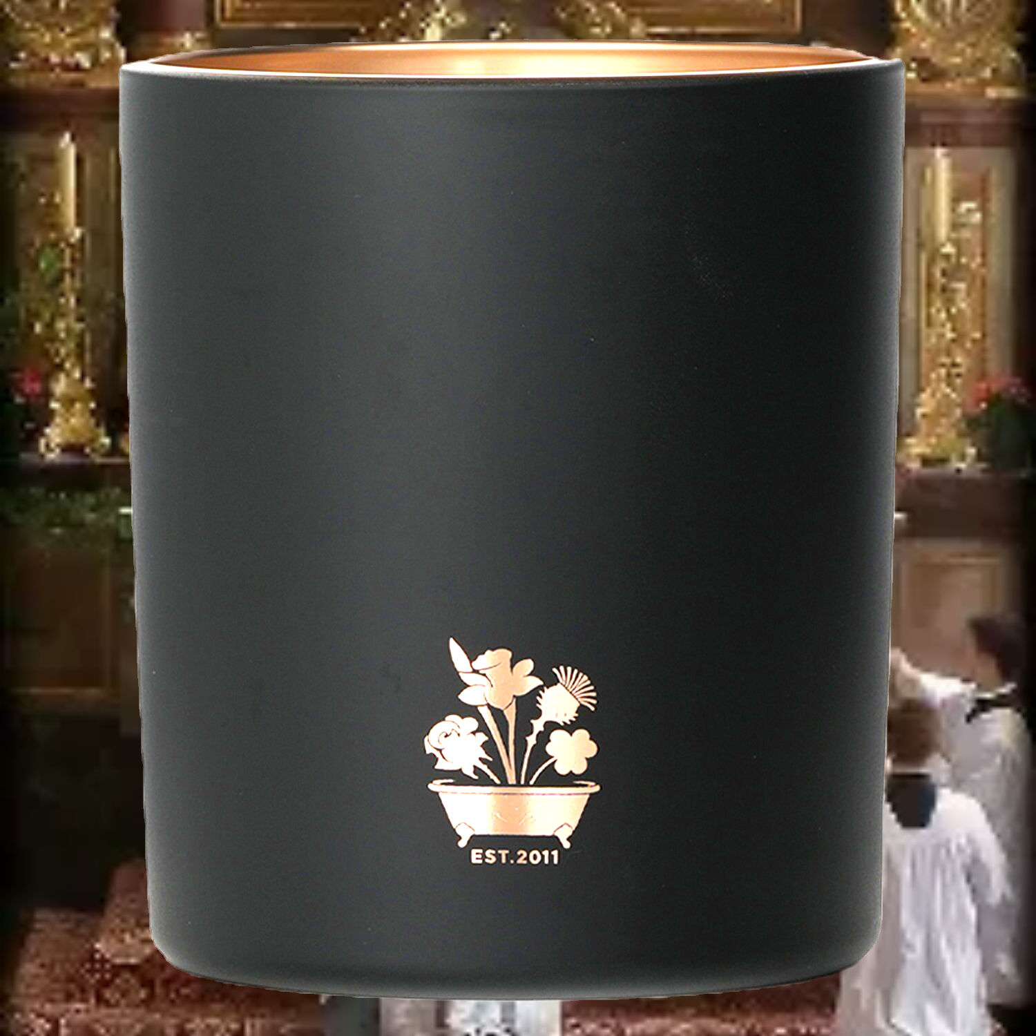 Lightning Oak Vigil Candle - 7oz Ember of Ancient Strength black glass oak fragrance