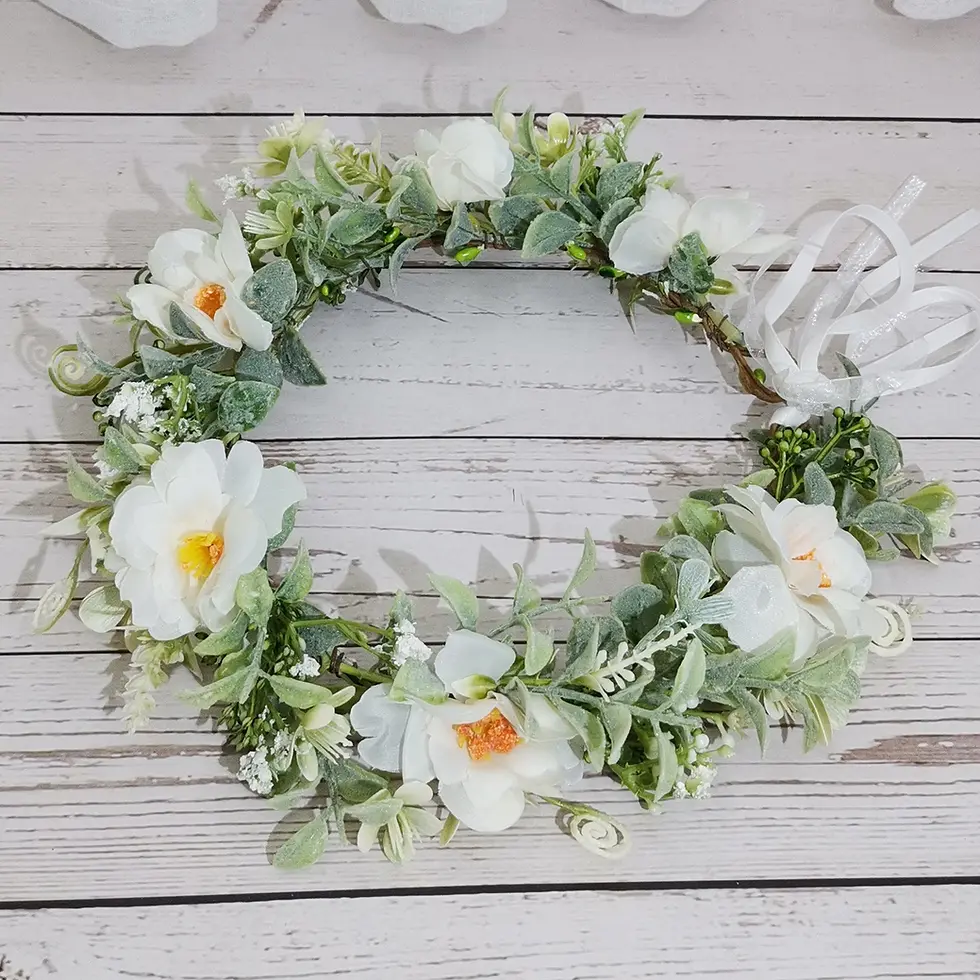 Thumbnail: First Communion Pink Flowers Crown — Blooming Grace Headband, delicate pink floral crown headband with blooming design for gi