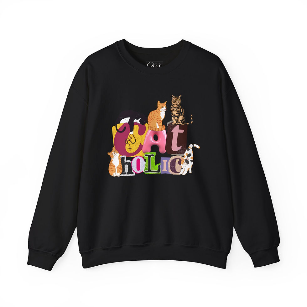 Thumbnail: "CAT-holic" Cozy Heavy Blend™ Crewneck Sweatshirt