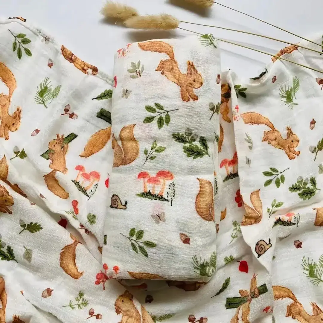 120x120cm Bamboo Muslin Swaddles Baby Blankets Newborn Baby Blanket Soft