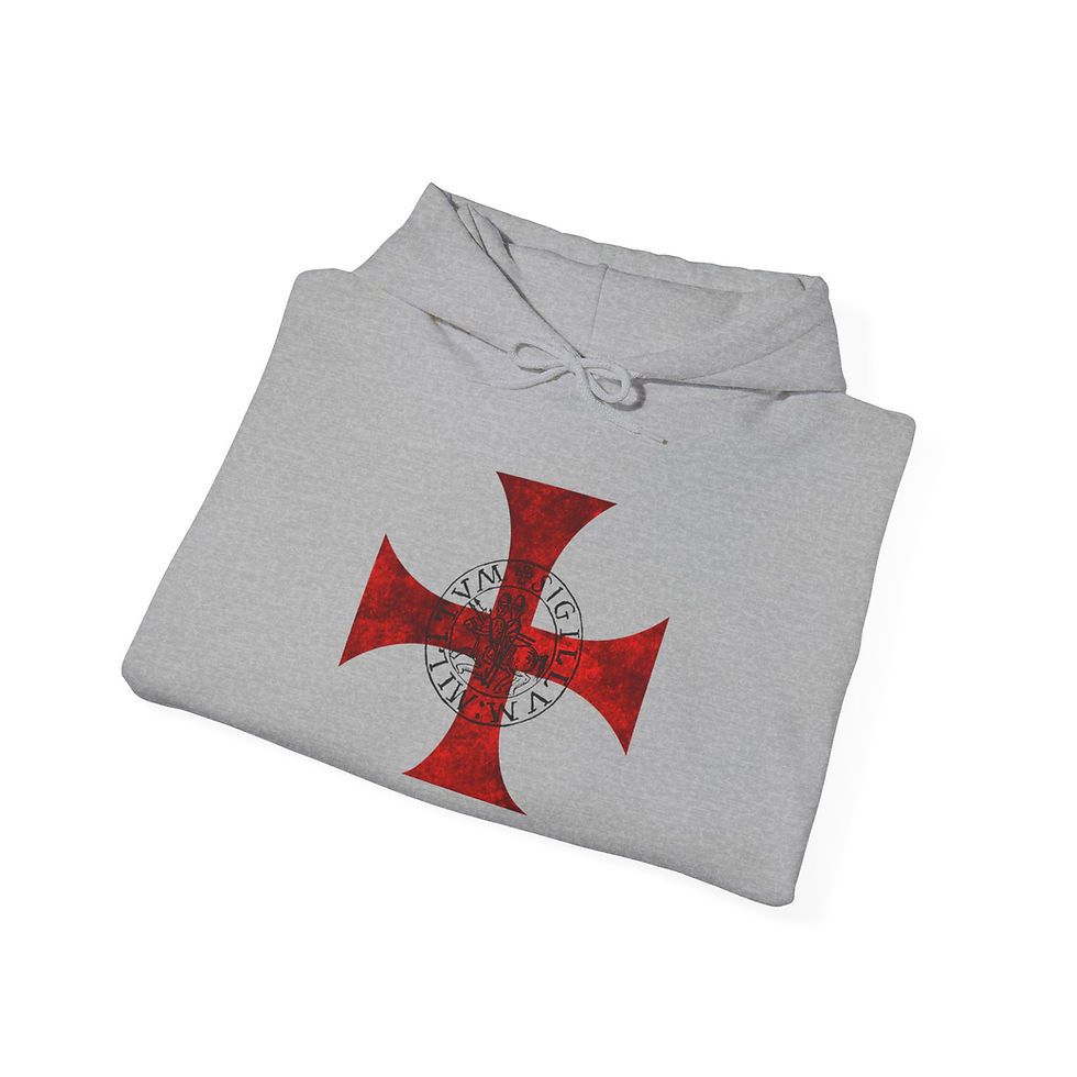 Thumbnail: Truth Champion Hoodie - Eternal Bastion Garment, cotton-polyester hoodie with red Crusader Cross design
