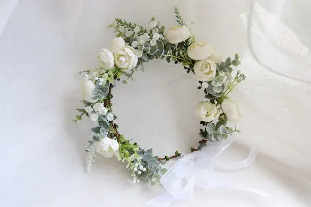 Thumbnail: First Communion Pink Flowers Crown — Blooming Grace Headband, delicate pink floral crown headband with blooming design for gi