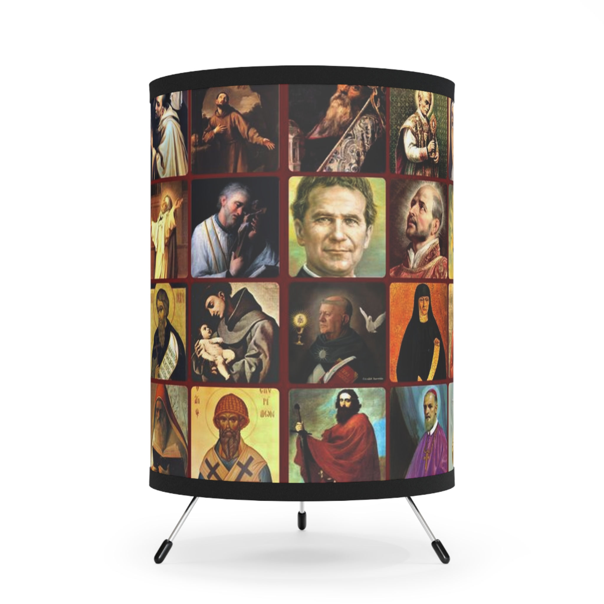 Saints’ Glory Tripod Lamp - Shine with Heavenly Grace