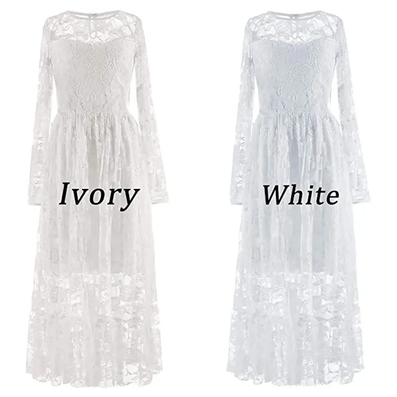 Thumbnail: Girls Lace Dresses for First Communion, polyester girl communion dress ankle-length lace floral full sleeve ball gown
