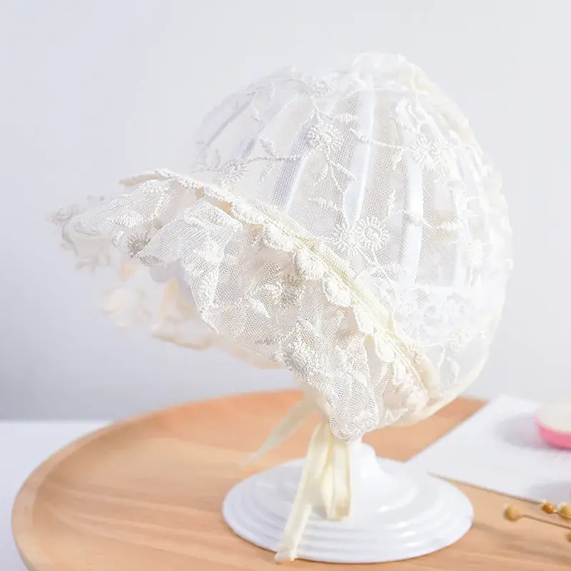 Thumbnail: Adorable Lace Baby Bonnet for Girls