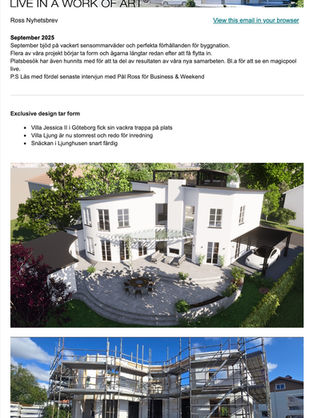 Ross nyhetsbrev september 2025