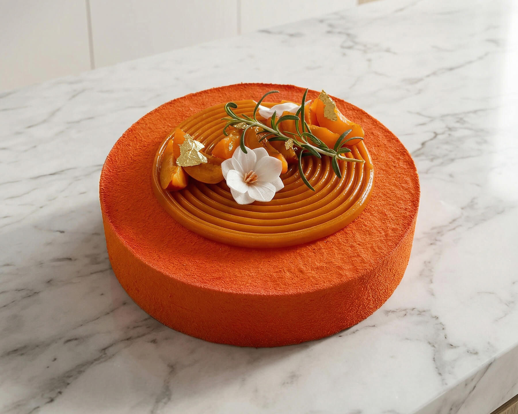 Entremet abricot & romarin