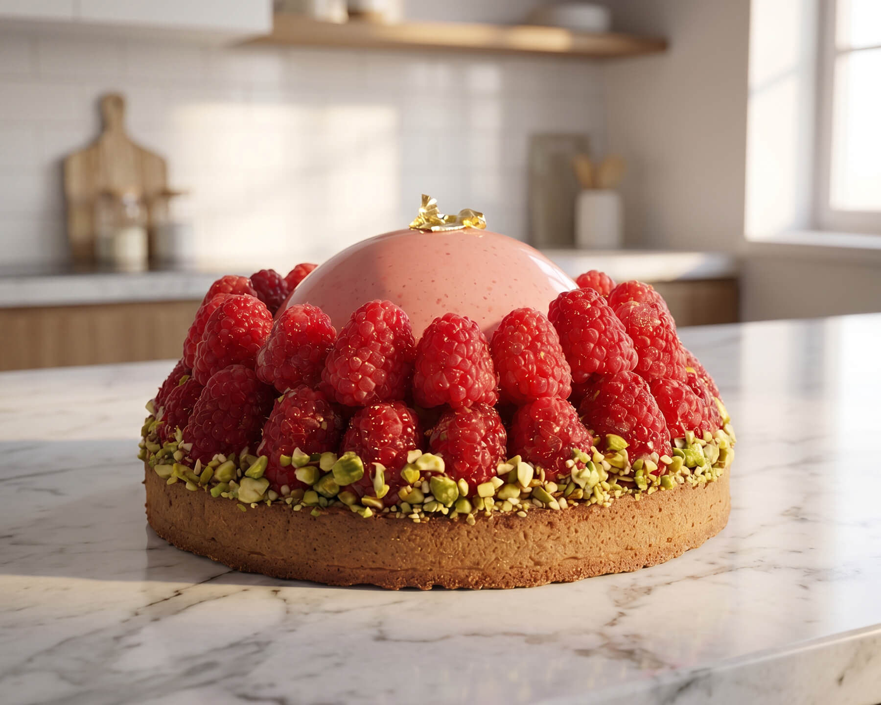 Tarte framboise & pistache