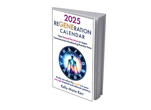 Regeneration Calendar Kelly Marie Kerr Moon in Sun Sign Zodiac Sacred Secretion Timing 3D 