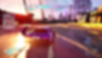 Purple race car speeding through a sunset city track in a sci-fi racing game, with HUD showing Boost, Shield, Hype 26% and 3 laps