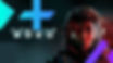 Futuristic poster of a helmeted astronaut in red light with DIRECTIVE 8020 text and neon blue and purple geometric shapes.