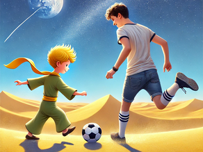 El Principito juega al futbol con Messi: