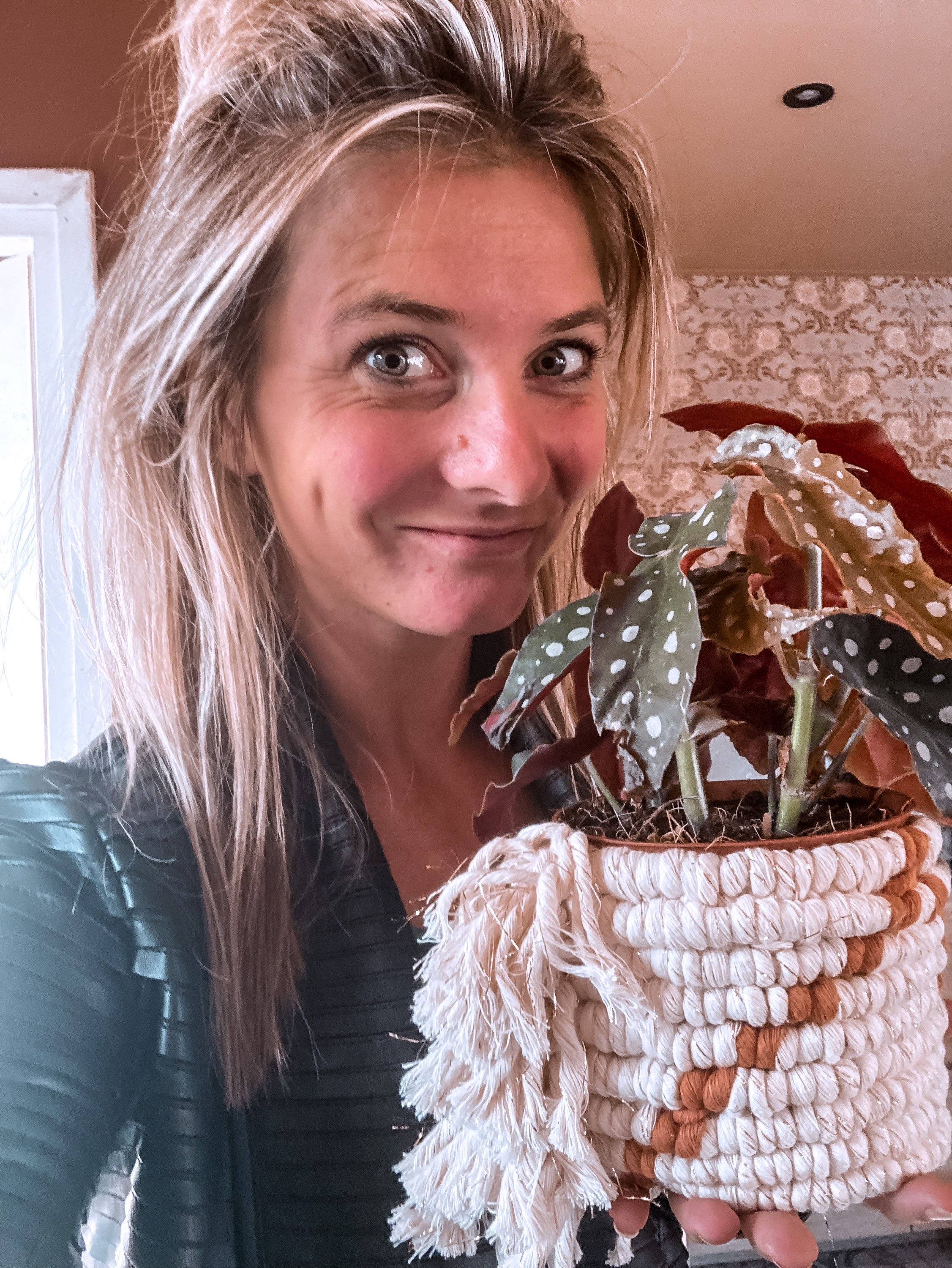 Macramé planten cover DIY