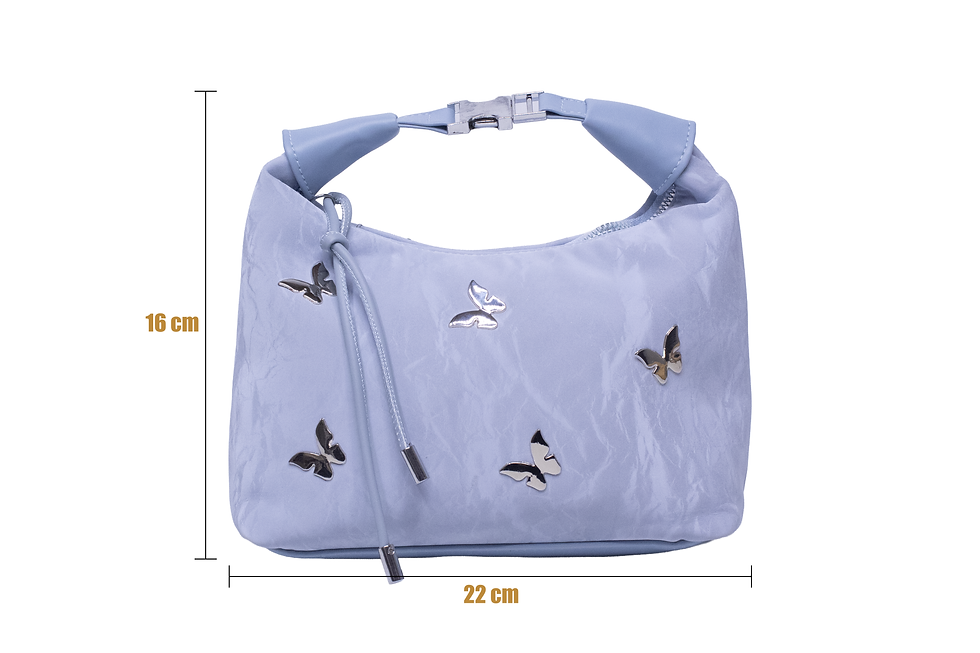 Miniatura: Medidas en centimetros de la bolsa azul de mano