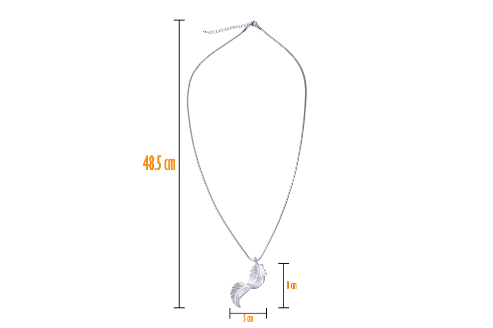 Miniatura: Collar de pluma plateado
