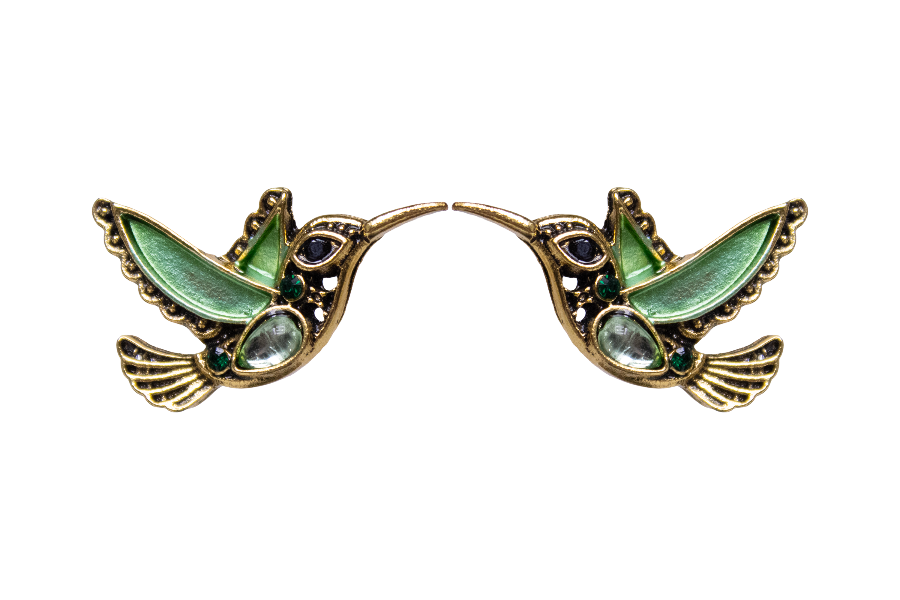 Aretes Colibri Verde