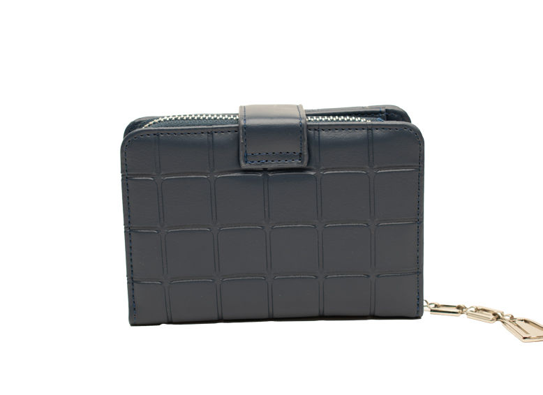 Miniatura: CARTERA ELEGANTE AZUL MARINO TEXTURIZADA