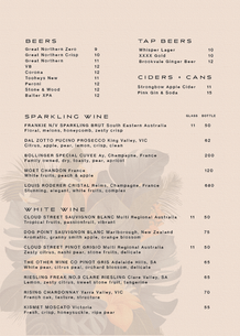 Menu for Whisper Restaurant and Bar in Airlie Beach Cannonvale. Built in Airlie beach, but development and logo branding in surfers paradise on the gold coast QLD