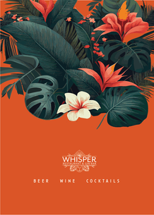 Menu for Whisper Restaurant and Bar in Airlie Beach Cannonvale. Built in Airlie beach, but development and logo branding in surfers paradise on the gold coast QLD