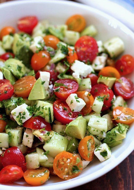 Tomato, Cucumber and Avocado Salad
