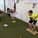 Youth athletes working on the slant boards to develop proper foot placement, body control