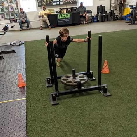 Youth athletes putting in some work with our sleds