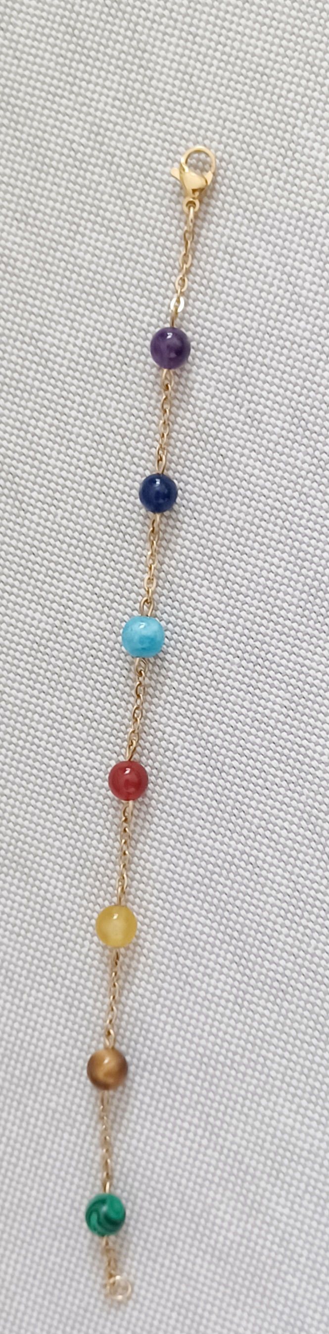 Miniature : Bracelet doré 7 chakras