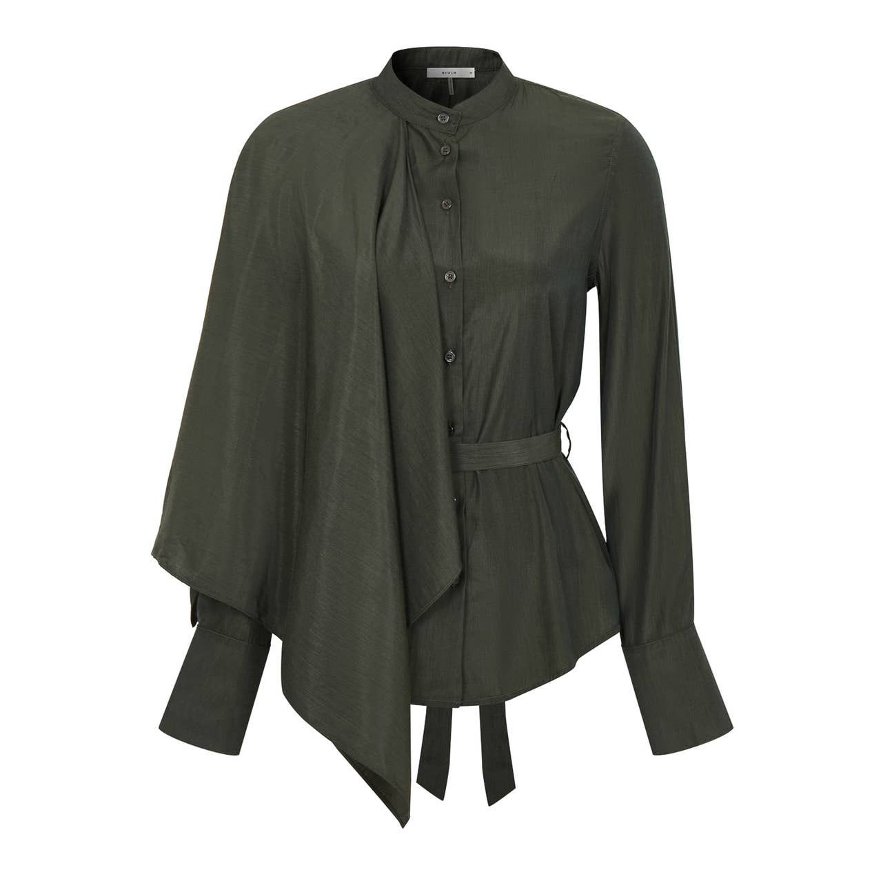 Overlay Blouse Cape Sleeve Olive