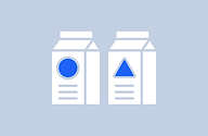 Two milk cartons representing product packaging options.