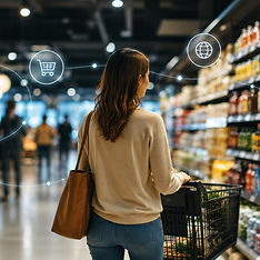 Woman shopping in supermarket