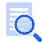 Document with a magnifying glass, representing detailed analysis or search.