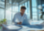 Man working behind desk