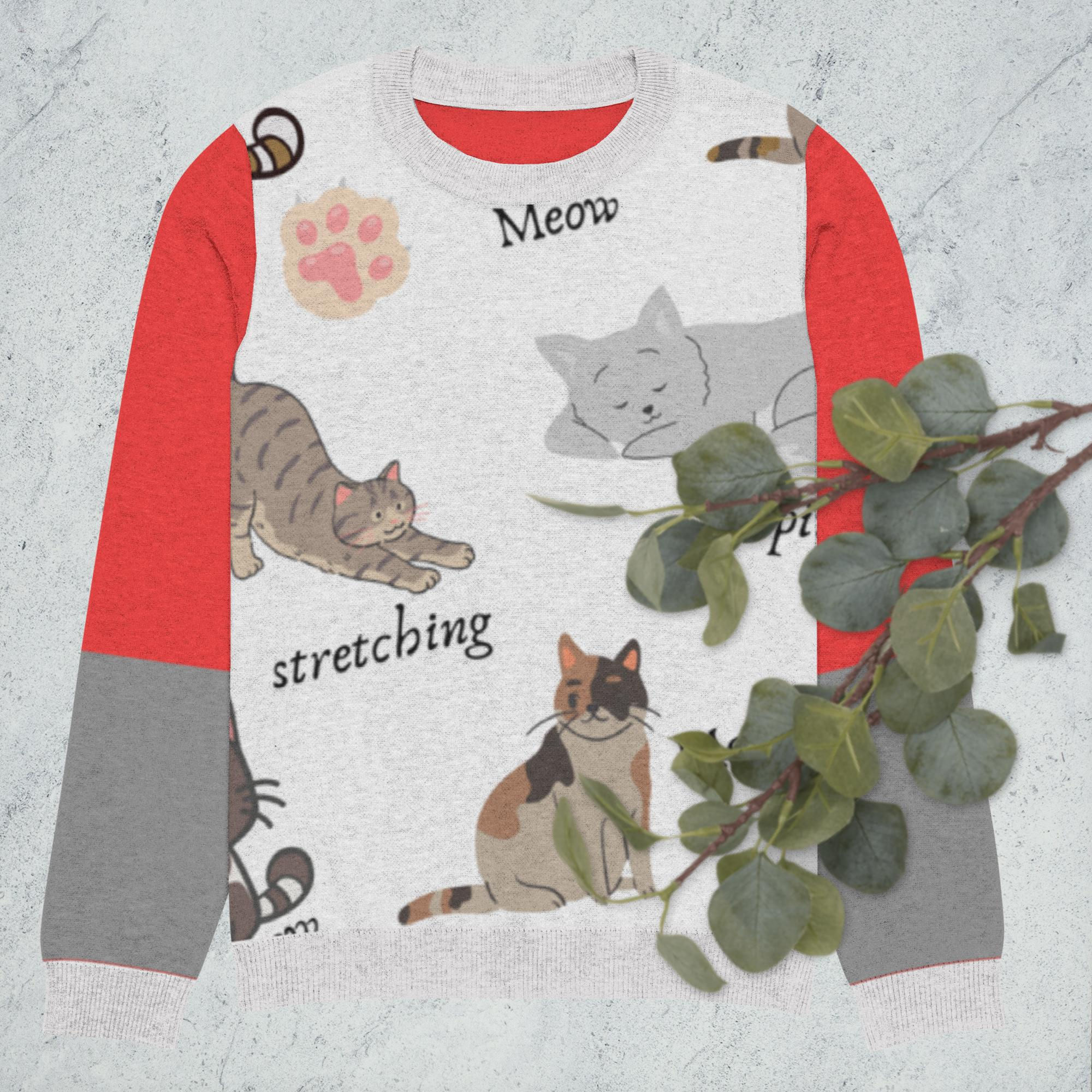 Knitted crew neck sweater