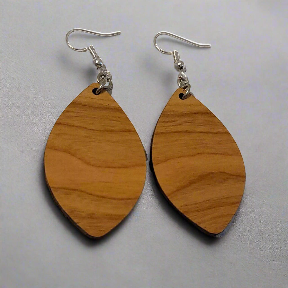 Thumbnail: Patriotic wooden American flag dangle earrings laser cut design