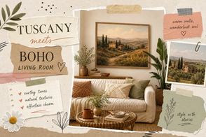 How to Style Tuscany Wall Art in a Boho Living Room
