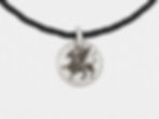 Sterling Silver Griffin Charm Bracelet Ancient Coin Design Adjustable Waxed Cord Oxidized Handmade USA