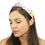 Thumbnail: floral silk turban headband for women boho knotted wide headband