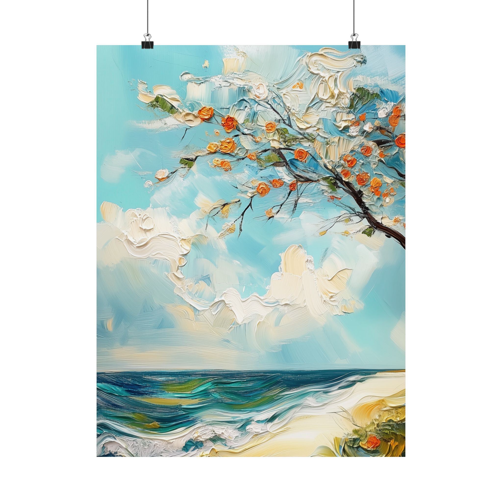 Coastal Serenity Vertical Posters, Ocean Art Print, Beach Decor, Nature Wall Art