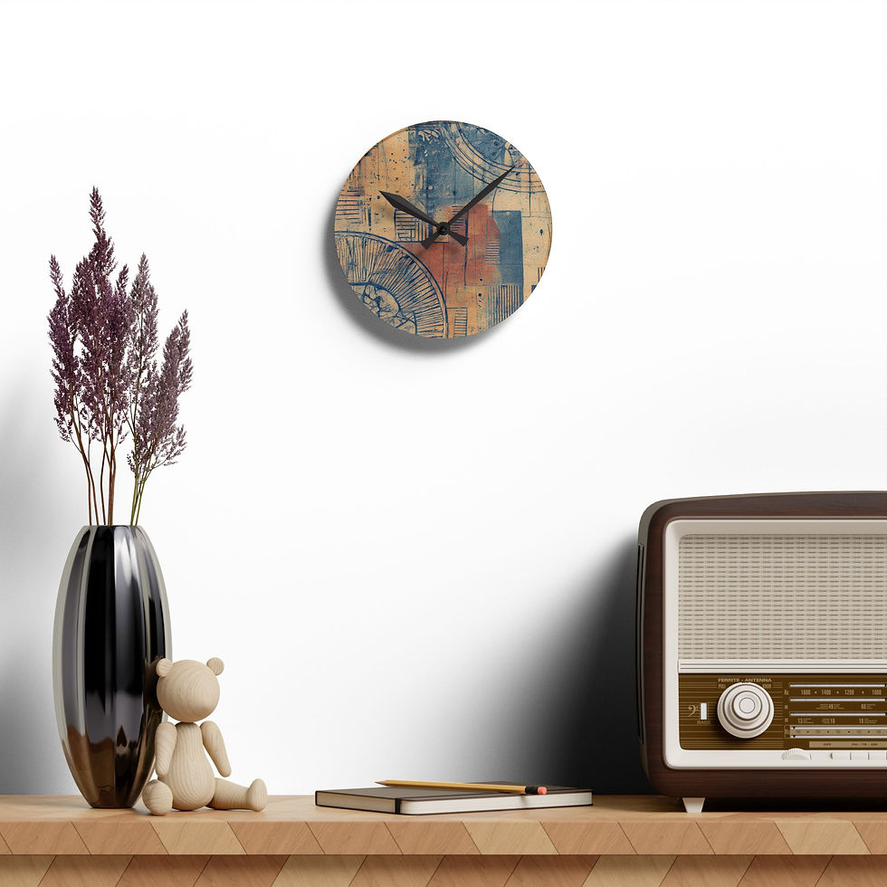 Boho chic Style Acrylic Wall Clock - home goods art wall decor collection T02