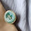 Thumbnail: HANDMADE RING WITH A GREEN BUTTON